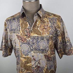 Tori Richard Honolulu Mens XL Patterned Floral Hawaiian Button Down S/S Shirt
